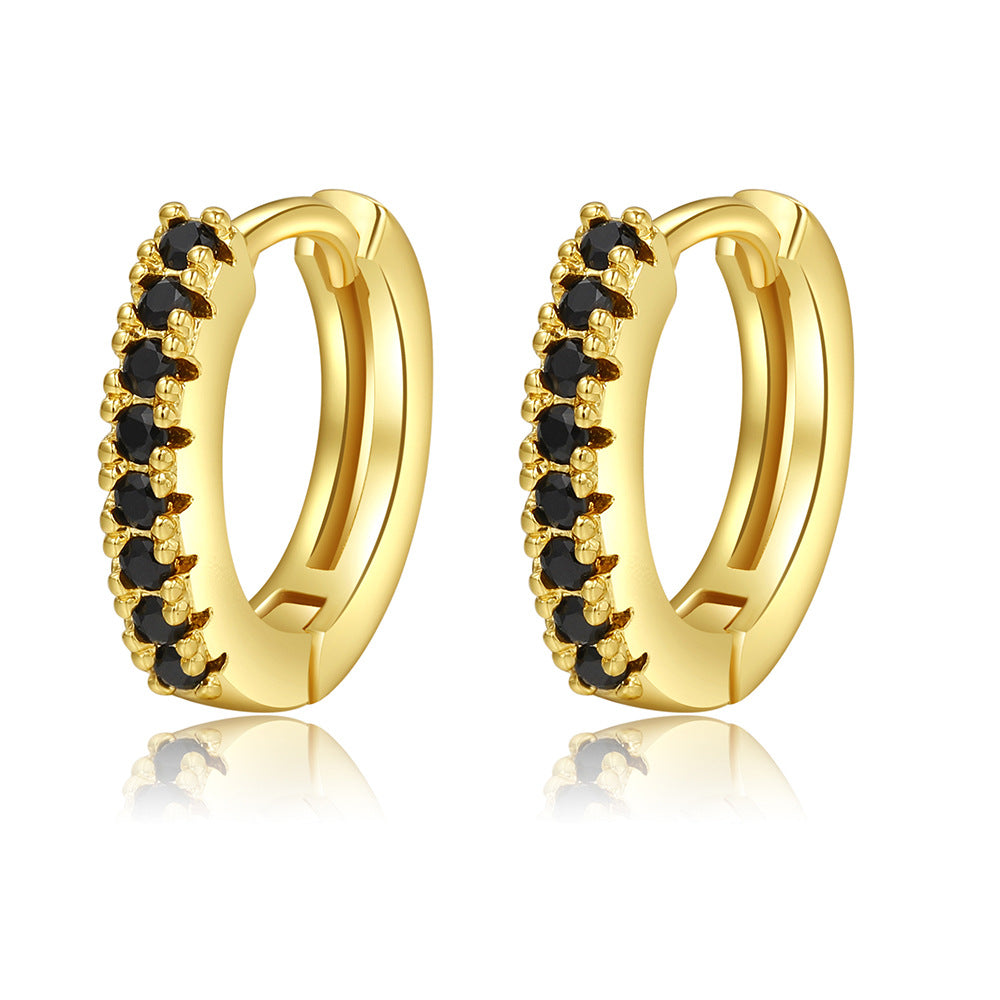 Color Zircon Geometric Ear Simple Graceful Earrings