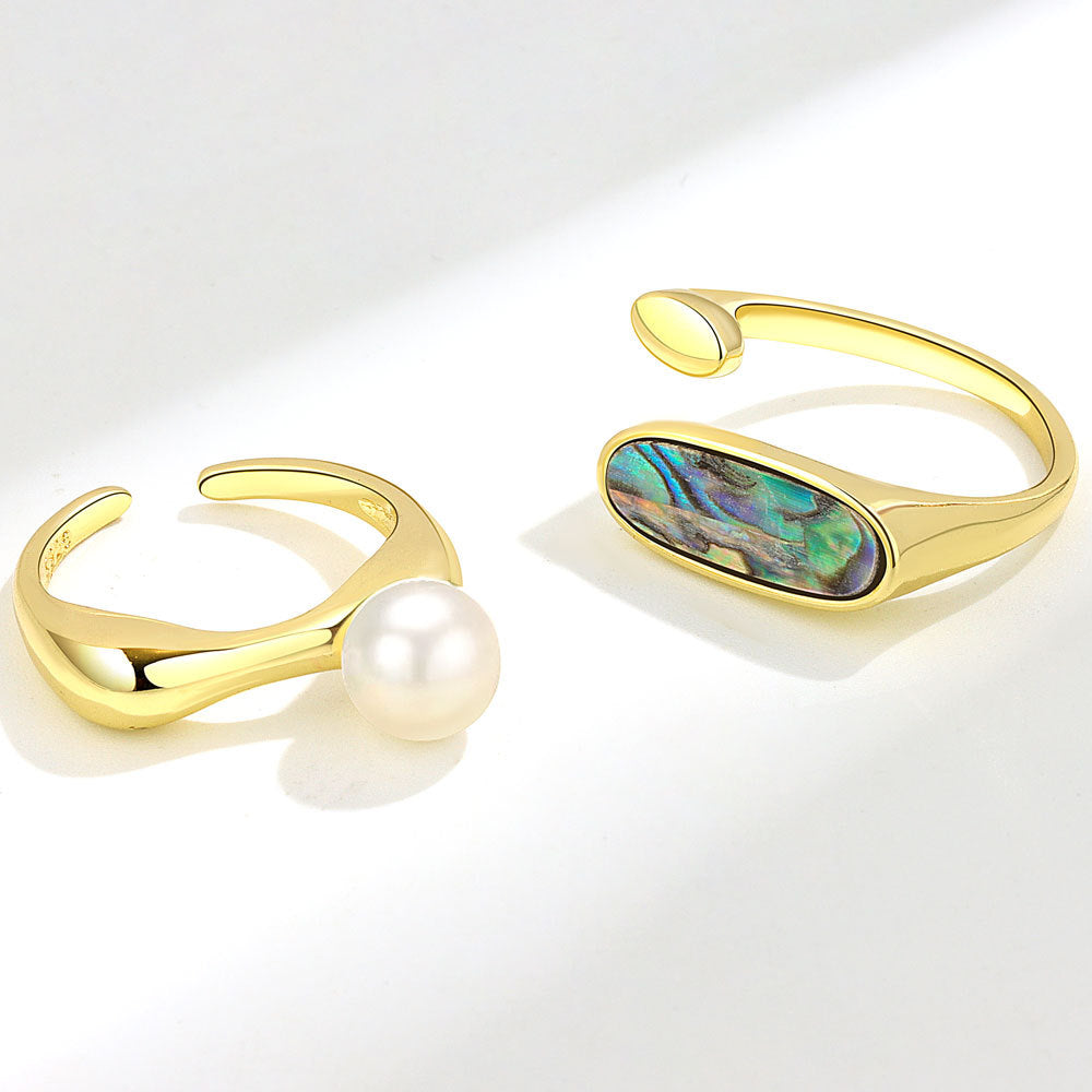 Abalone Shell Simple Fashion Minority Design Rings