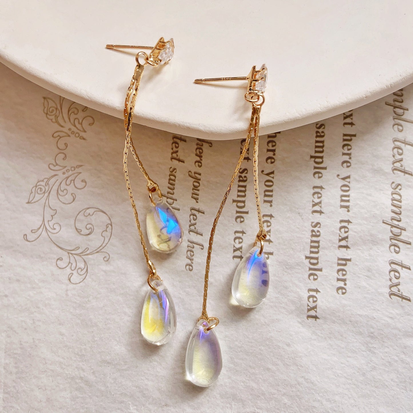 Tears Classical Temperament Dazzling Color Changing Water Earrings