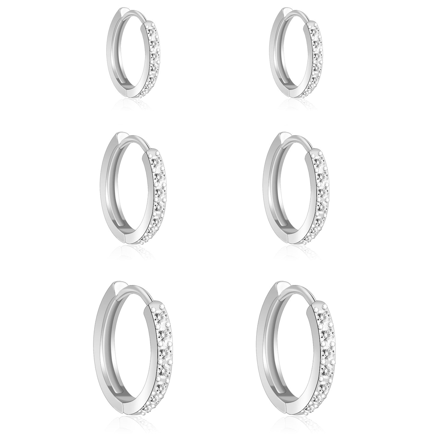Women's Sier Ear Clip Zircon Pin Gold Rings
