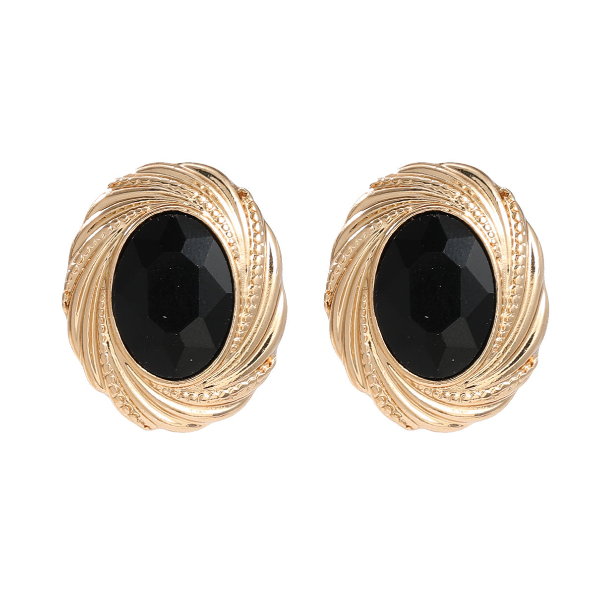 Women's Oval Exaggerated Alloy Diamond Retro Party Earrings