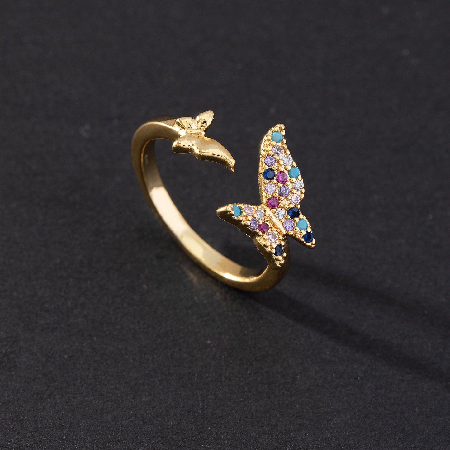 Ornament Affordable Luxury Style Double Zircon Female Rings