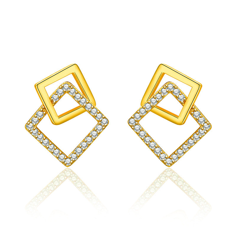 Women's Simple Square Geometric Ear Versatile High-grade Earrings