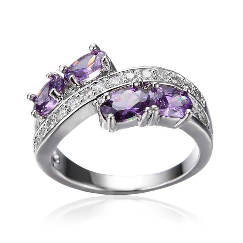 Purple Zircon Light Luxury High Sense Rings