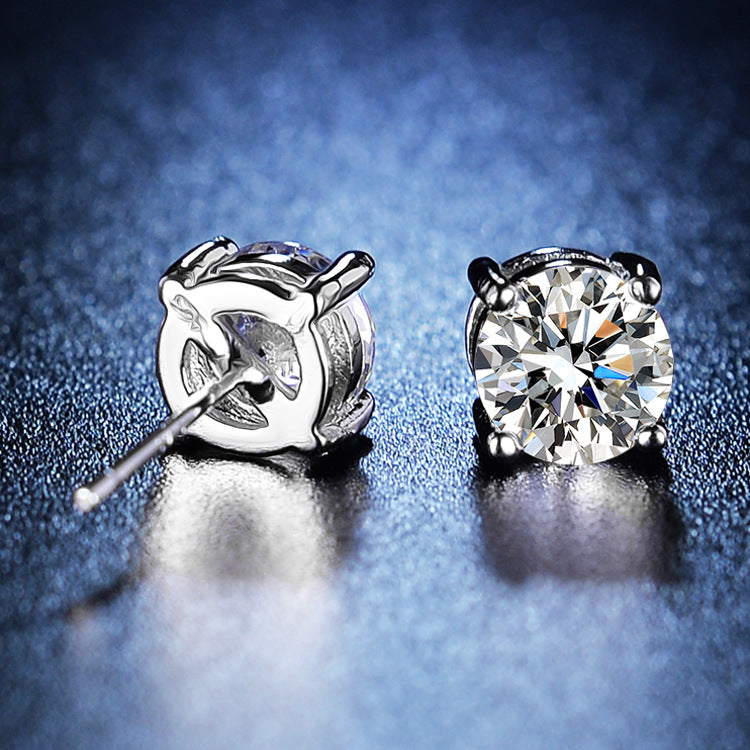 Women's Moissanite Korean Style Simple Temperament Personality Earrings