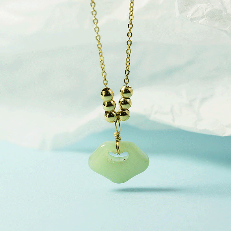 Serrure de sécurité en jade de luxe pour femmes, artistique et colliers
