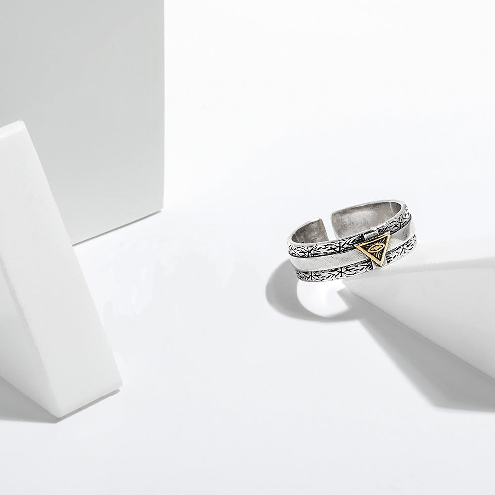 Retro Distressed Horus Eye Of God Rings