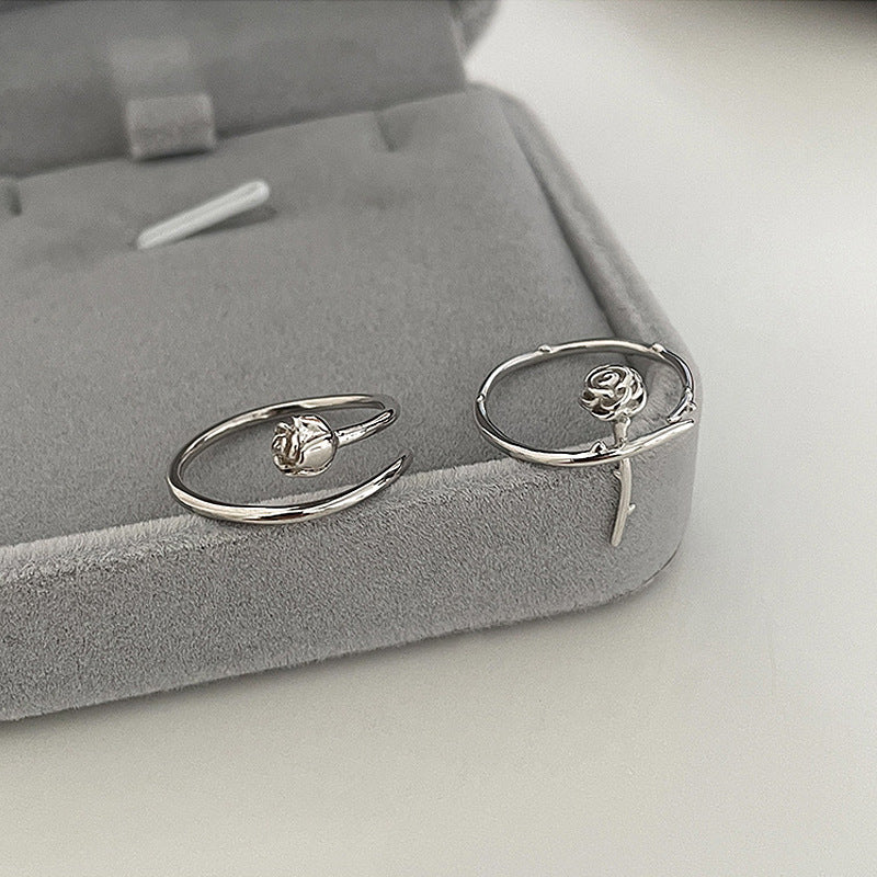 Personalized Retro Style Sweet Design Sense Little Flower Index Rings