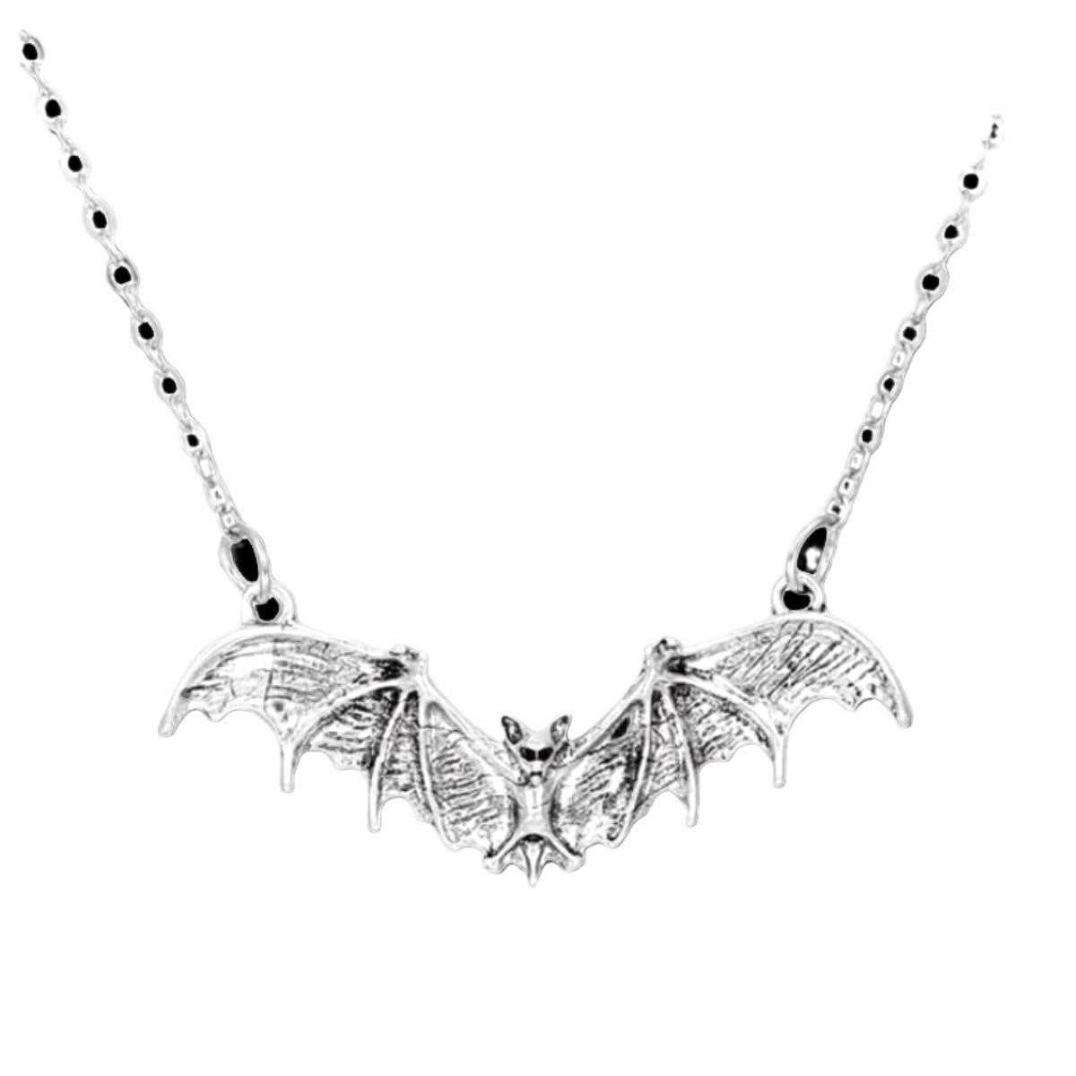 Chaîne et colliers avec pendentif chauve-souris à vent gothique foncé pour femmes, hommes et femmes