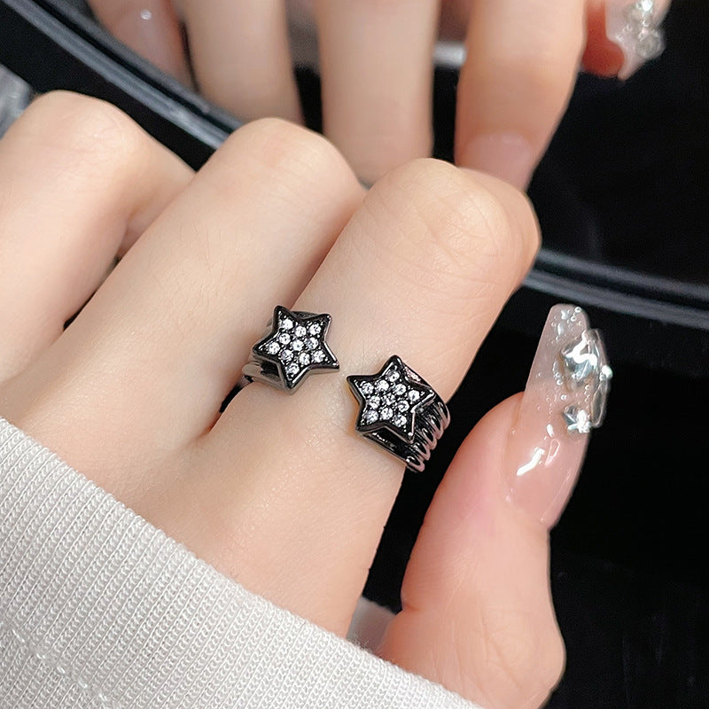 Star Open-end Female Dark Personality Affordable Luxury Rings