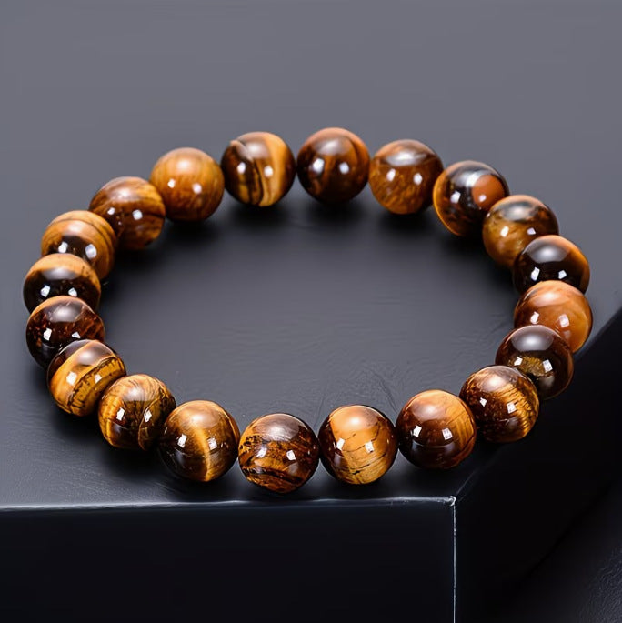 Men's Collection Grade Yellow Tiger's Eye Tiger Stone Wood Alexandrite Life Bracelet