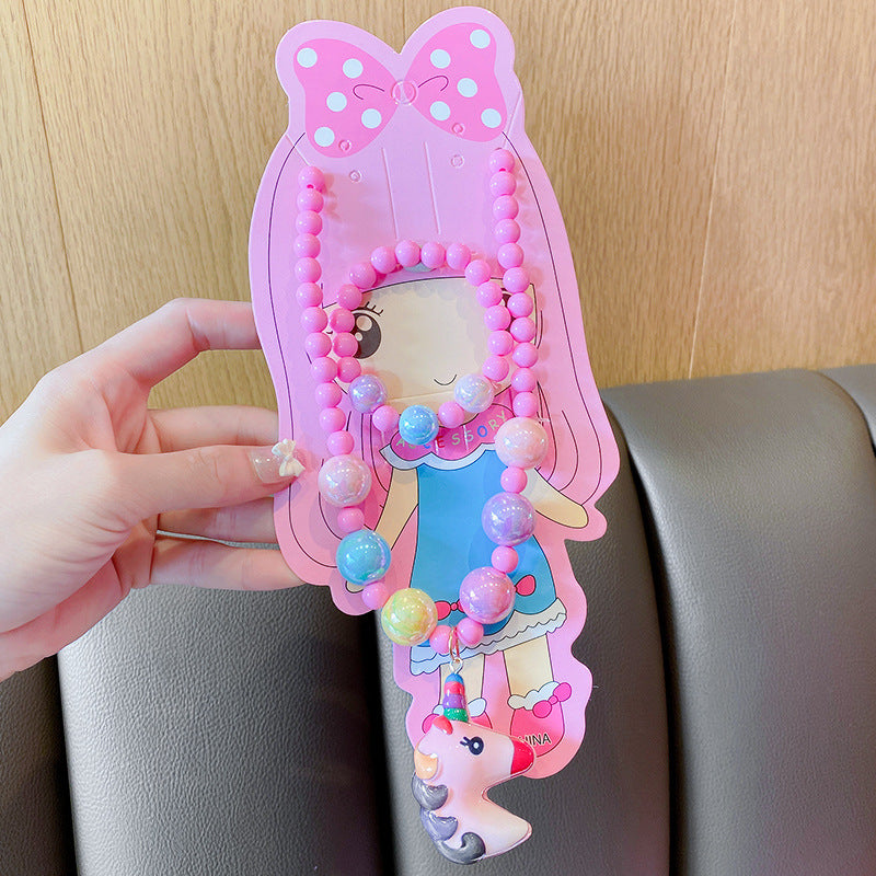 Costume à pince d'oreille Belle rose pour enfants, petits colliers de princesse