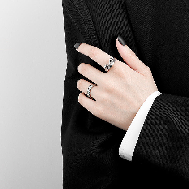 Frog Imitation Sier Alloy Carnelian Female Rings