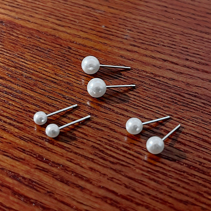 Elegantes Perlenpaar-Ohrring-Set, Mini-Ohrringe
