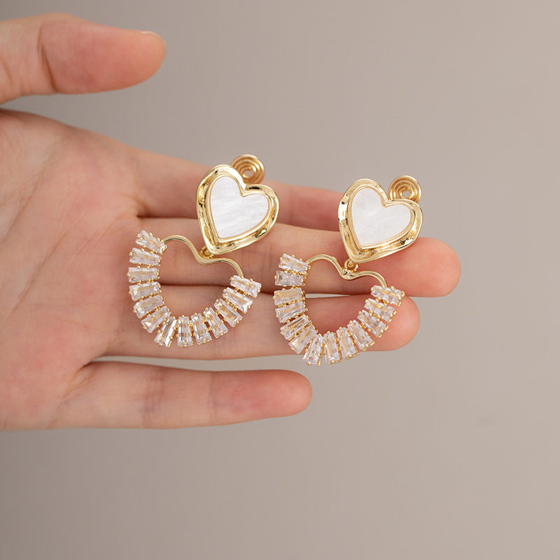 Sweet Pink Peach Heart Dating Diamond Shape Gentle First Love Rings