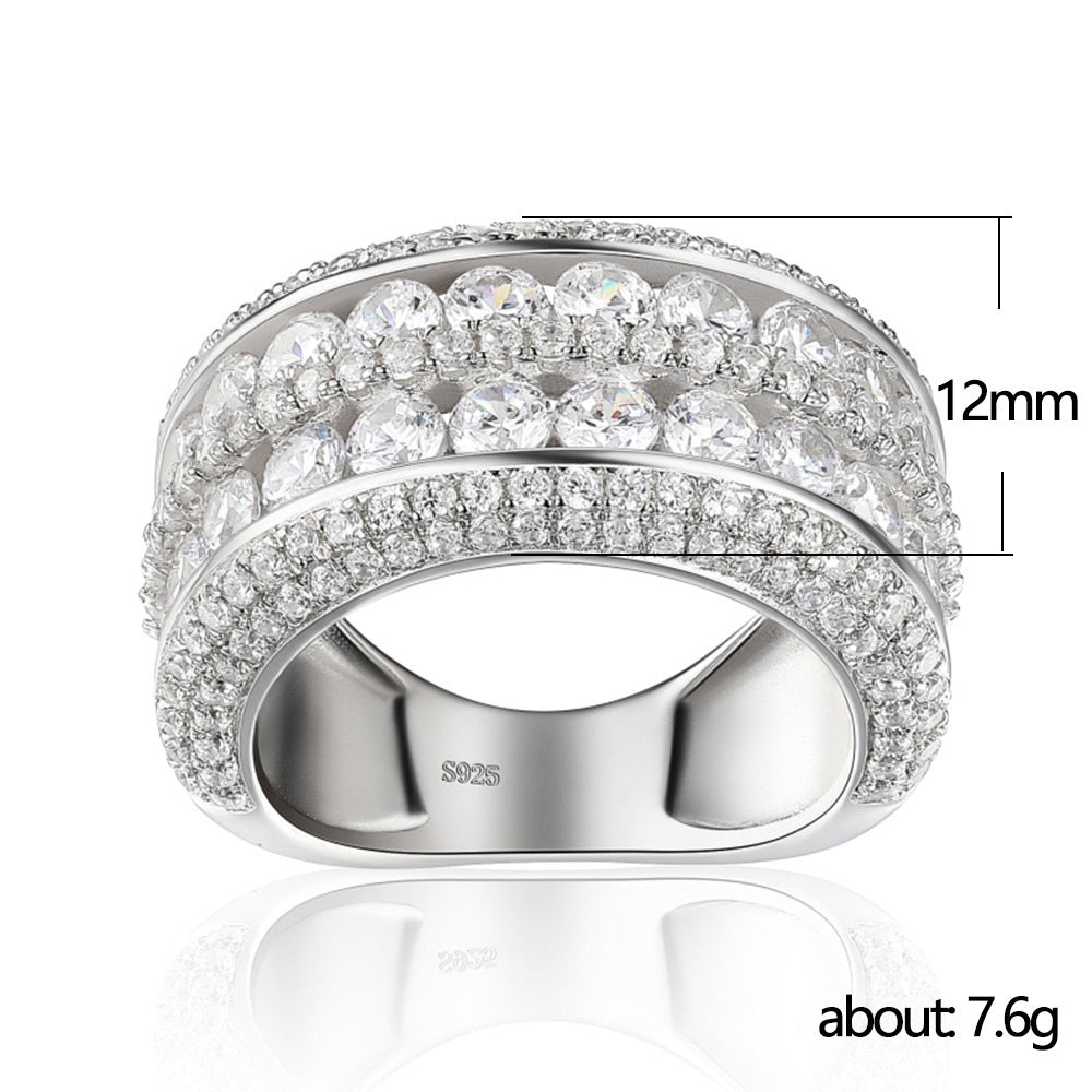 Shi Light Luxury Full Rhinestone Zircon Rings