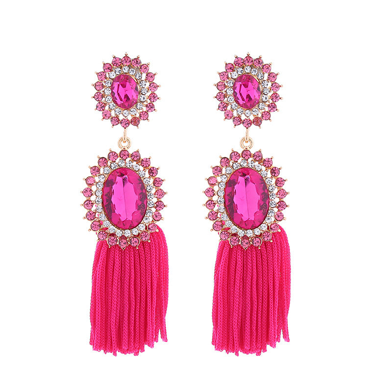 Alloy Long Fringe Bohemian Niche Creative Retro Earrings