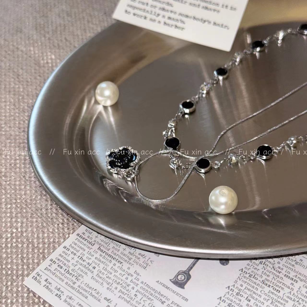 Temperament Wild Zircon Rose Double Layer Twin Necklaces