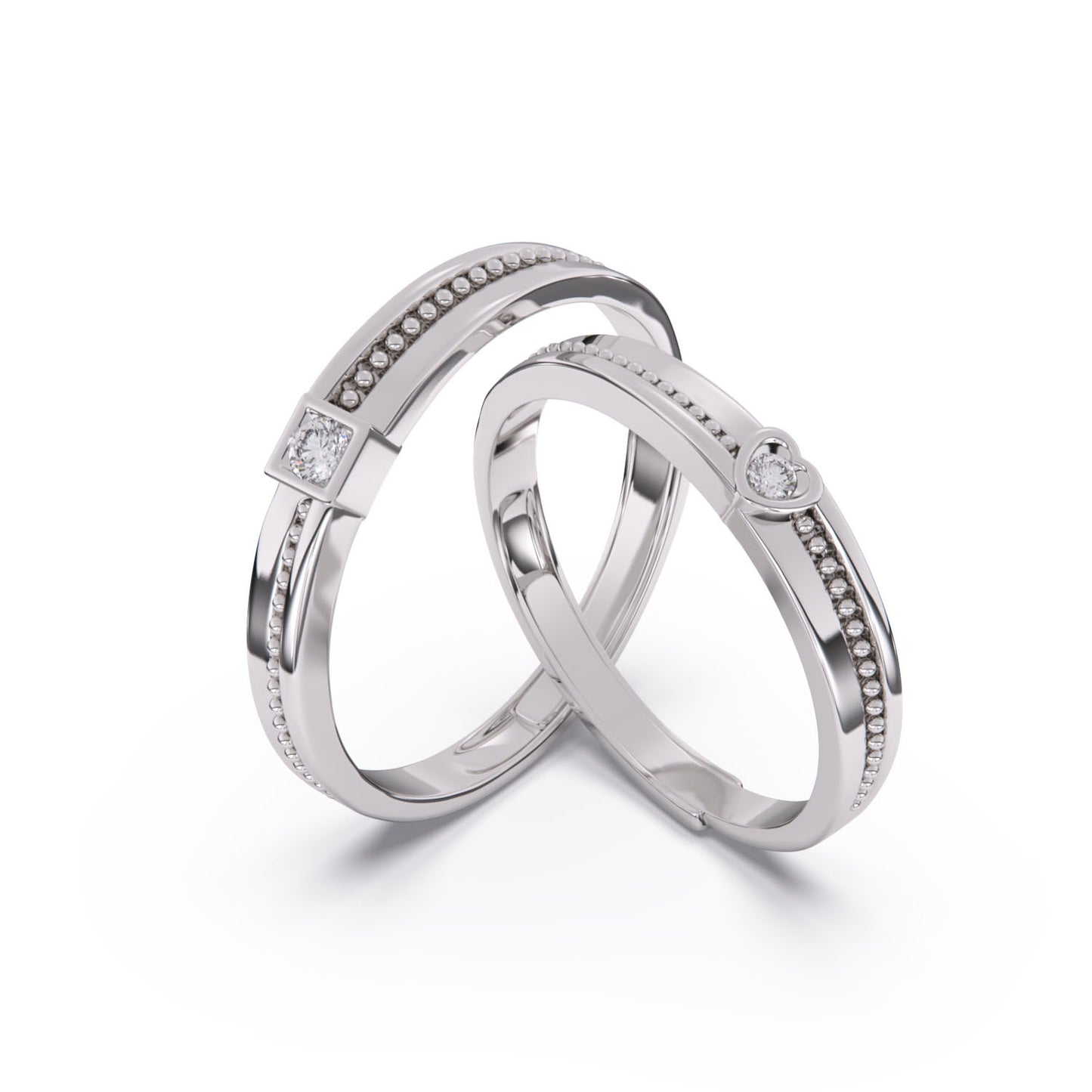 Women's & Men's Sterling Sier Pair Of And Ceremony Sense Rings