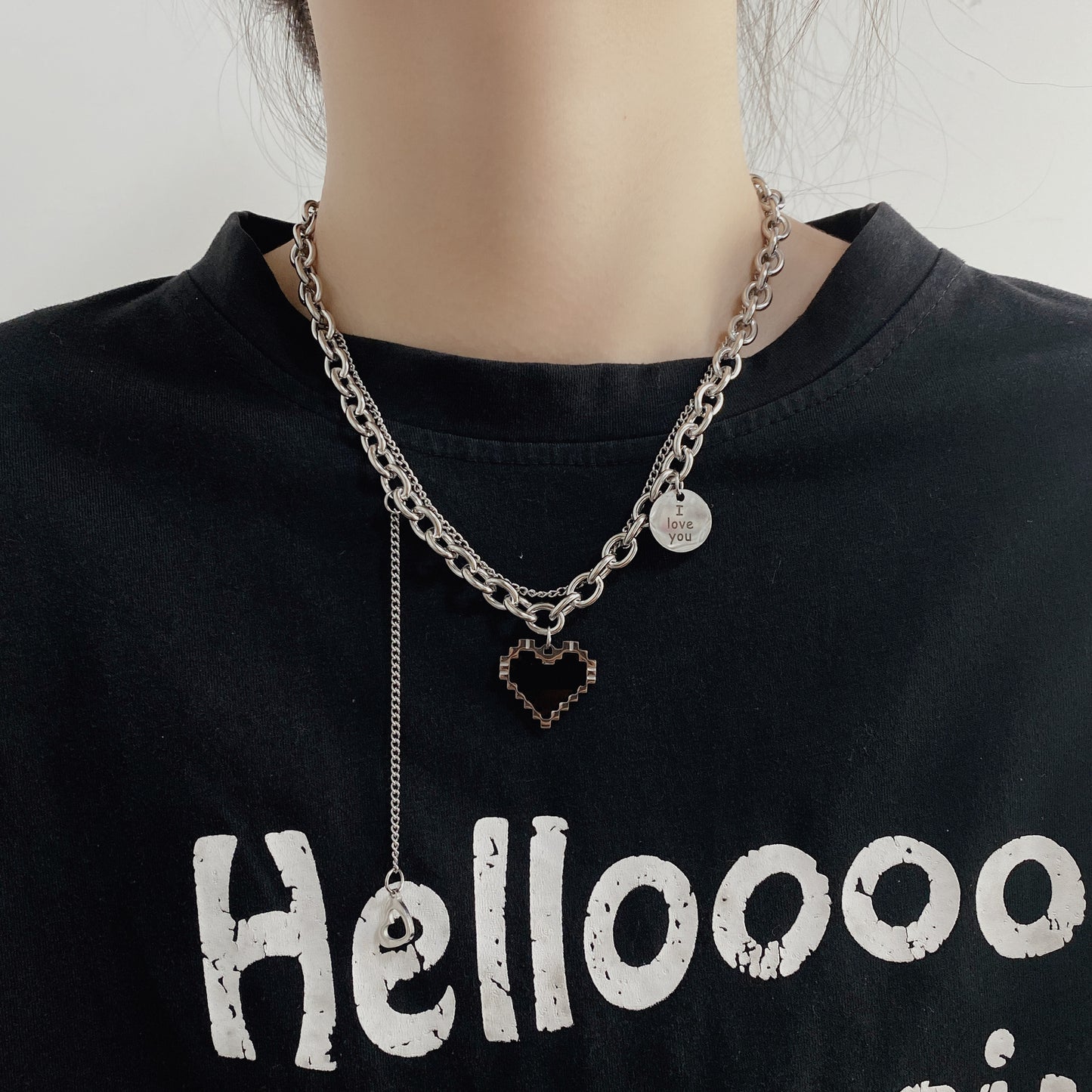 Women's & Men's Titanium Steel Letter And Cold Wind Necklaces