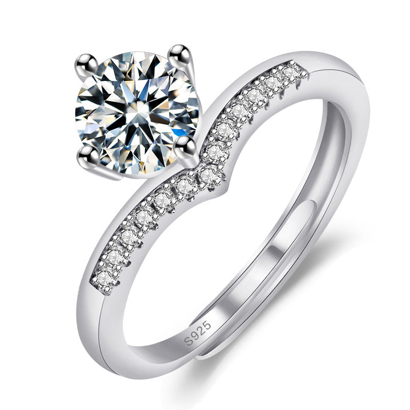 Diamond Crown Simulation Female Temperament Wild Rings