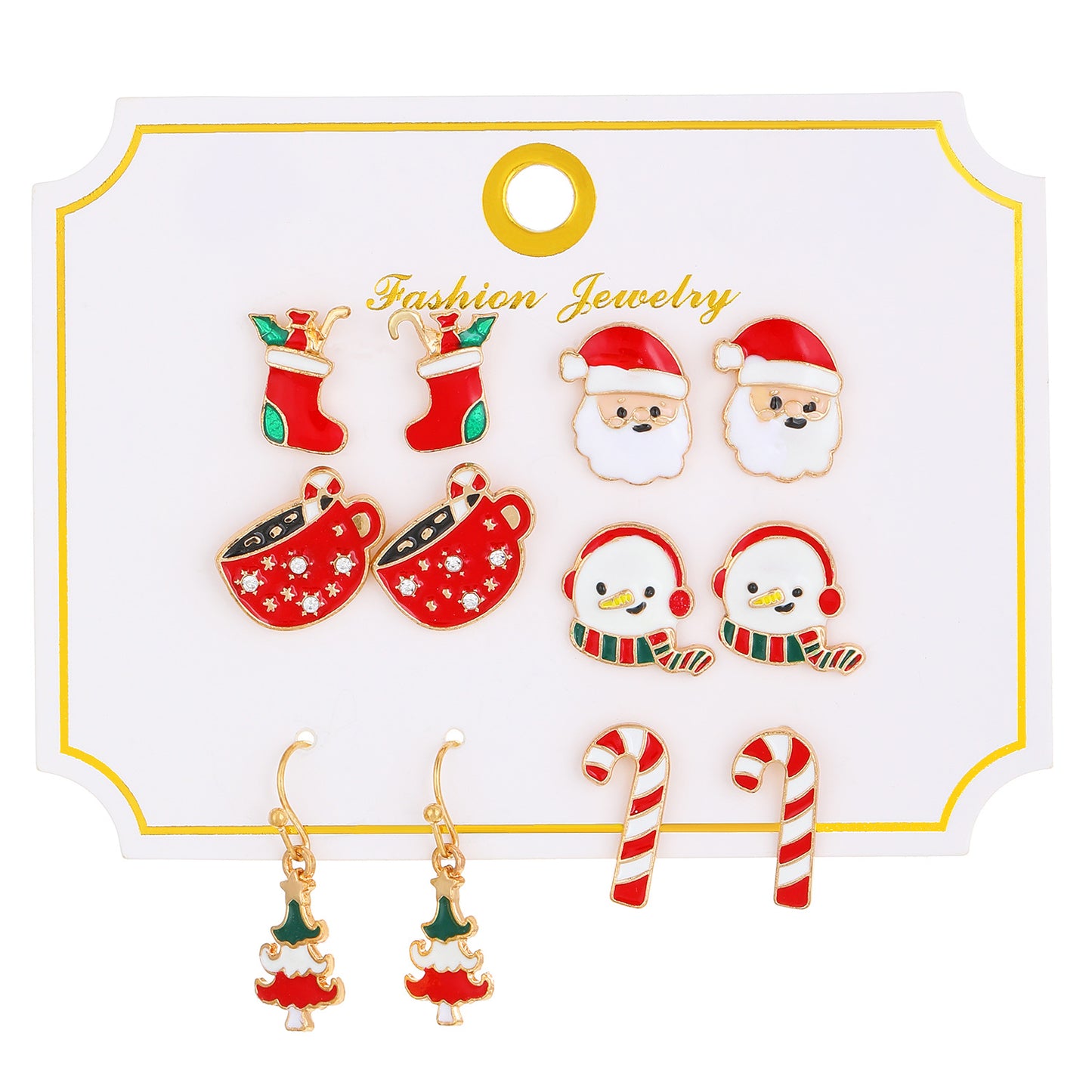 Christmas Suit Female Creative Cartoon Elk Snowflake Earrings