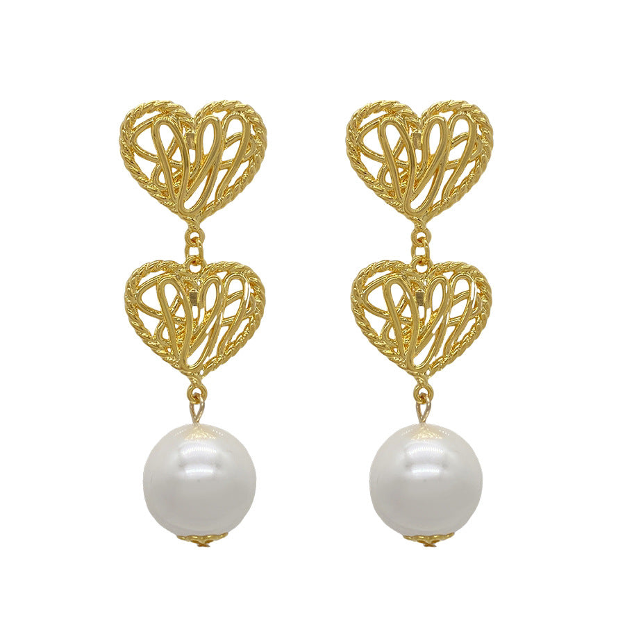 Pearl French Retro Graceful Personality Chinese Earrings