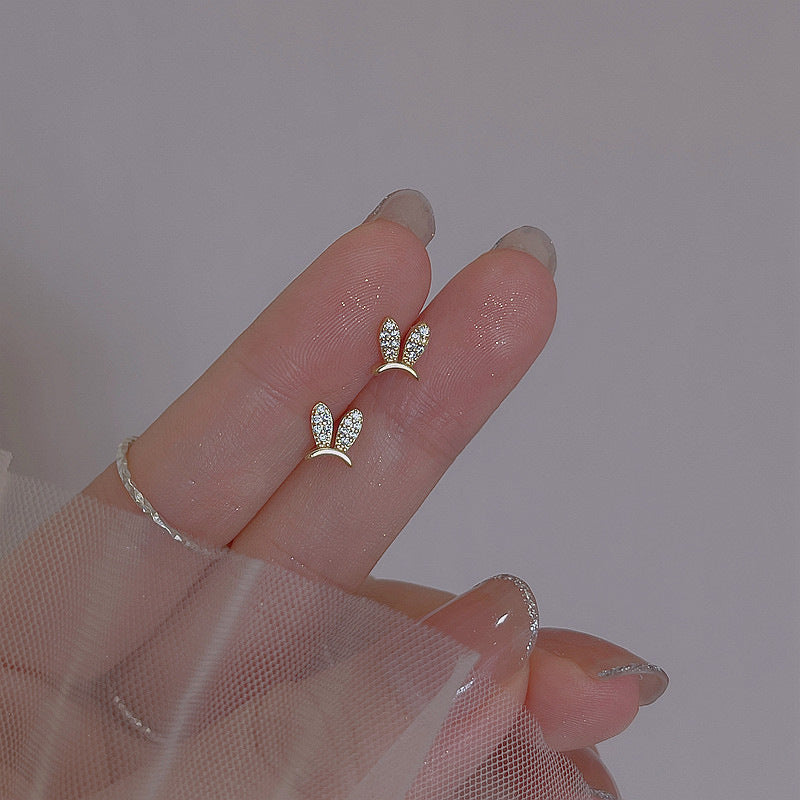 Diamond Micro Inlaid Zircon Mini Rabbit Earrings