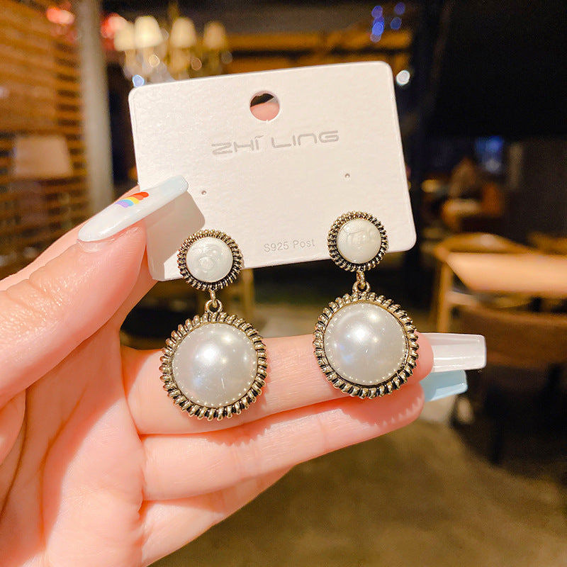 Needle Red Pearl Female Style Stylish Texture Rings