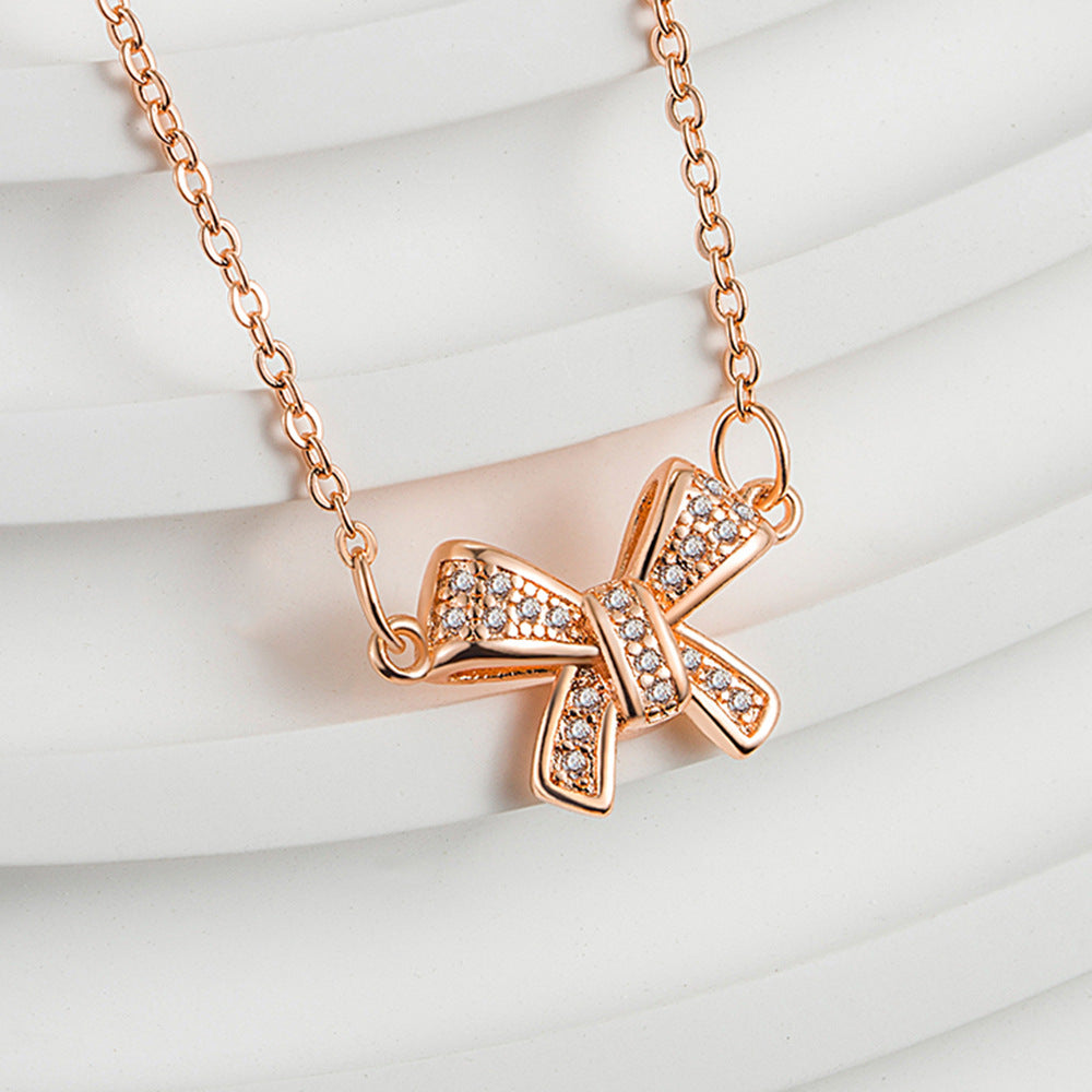 Style Bow Pendant Fashion Temperament Entry Necklaces