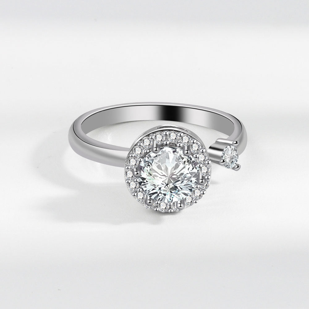 Women's Rhinestone Rotating Style Personalized Fashion Open Rings