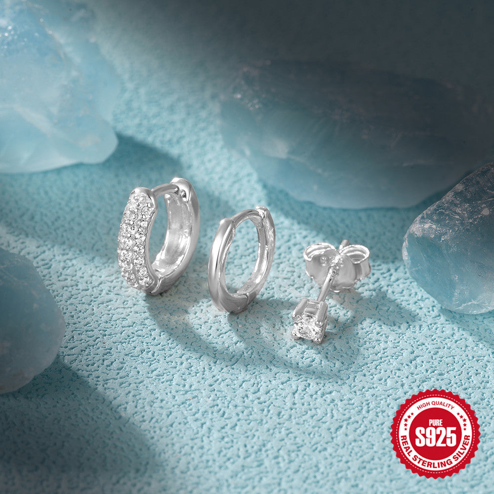 Sier Everyday Style With Diamond Suit Earrings