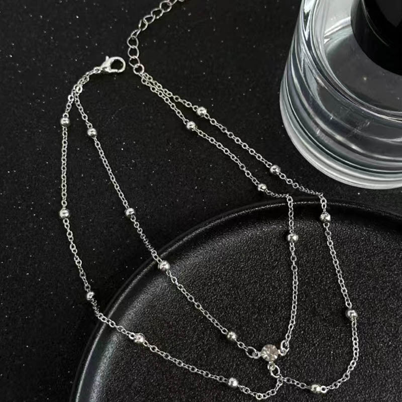 Women's Simple Chain Round Beads Design High-grade Temperament Necklaces