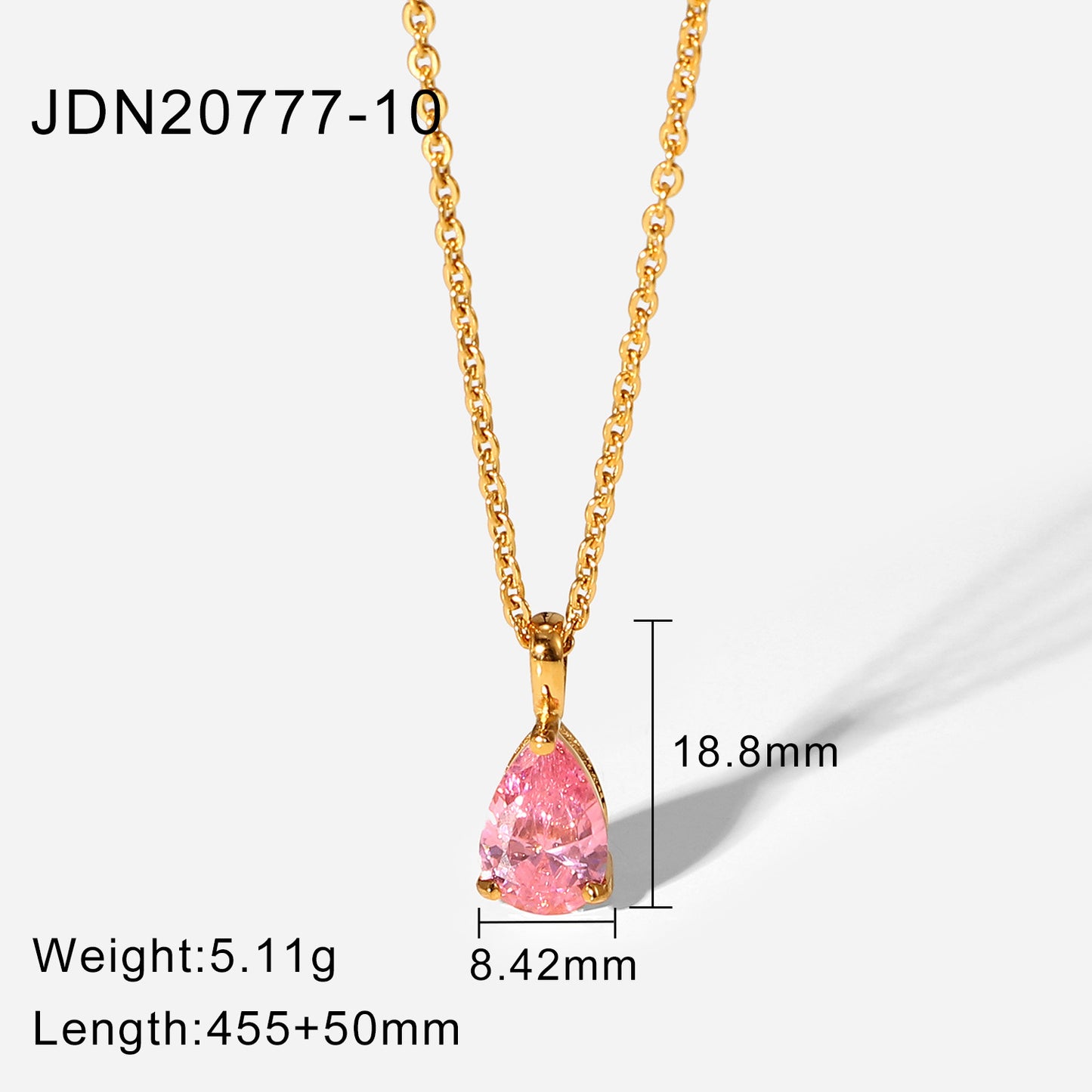 Gold Plated December Zircon Stainless Steel Necklaces
