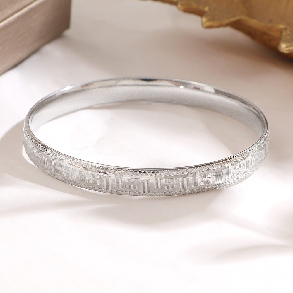 Women's Wall Pattern Fashion Simple Light Luxury High-grade Titanium Steel Does Bracelets