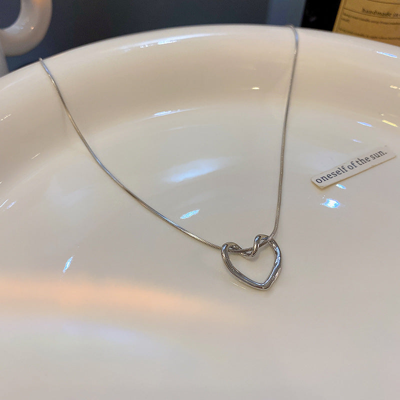 Colliers polyvalents pour femmes, niche en acier, cœur creux, pour femmes
