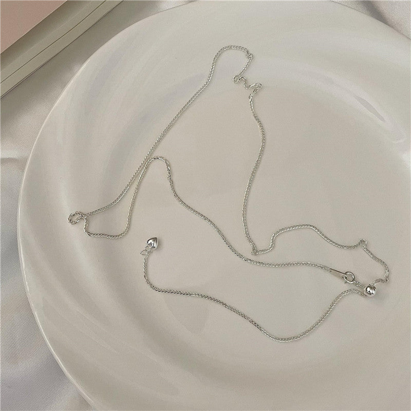Women's Korean Sterling Sier Heart-shaped With Adjustable Necklaces