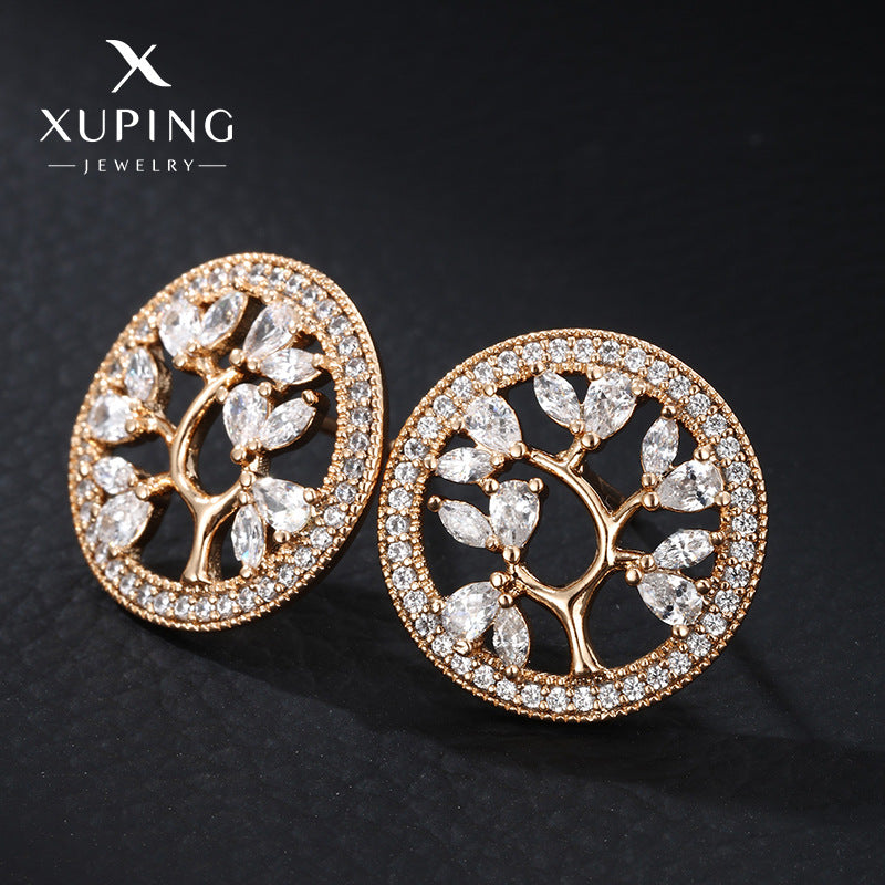 Women's With Zirconium Fashion Sweet Flower For Earrings