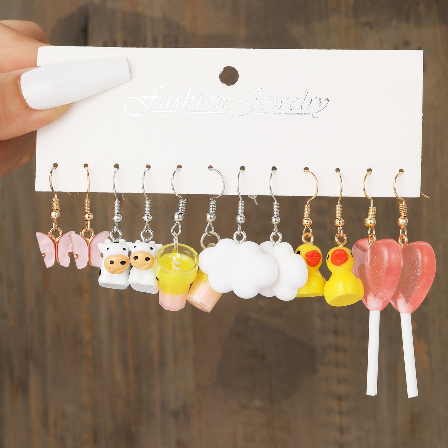 Canard Grenouille Carte Stockage Fun Acrylique Boucles d’oreilles