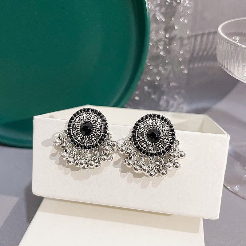 Women's Vintage Tassel Bohemian Stitching Round Exotic Earrings