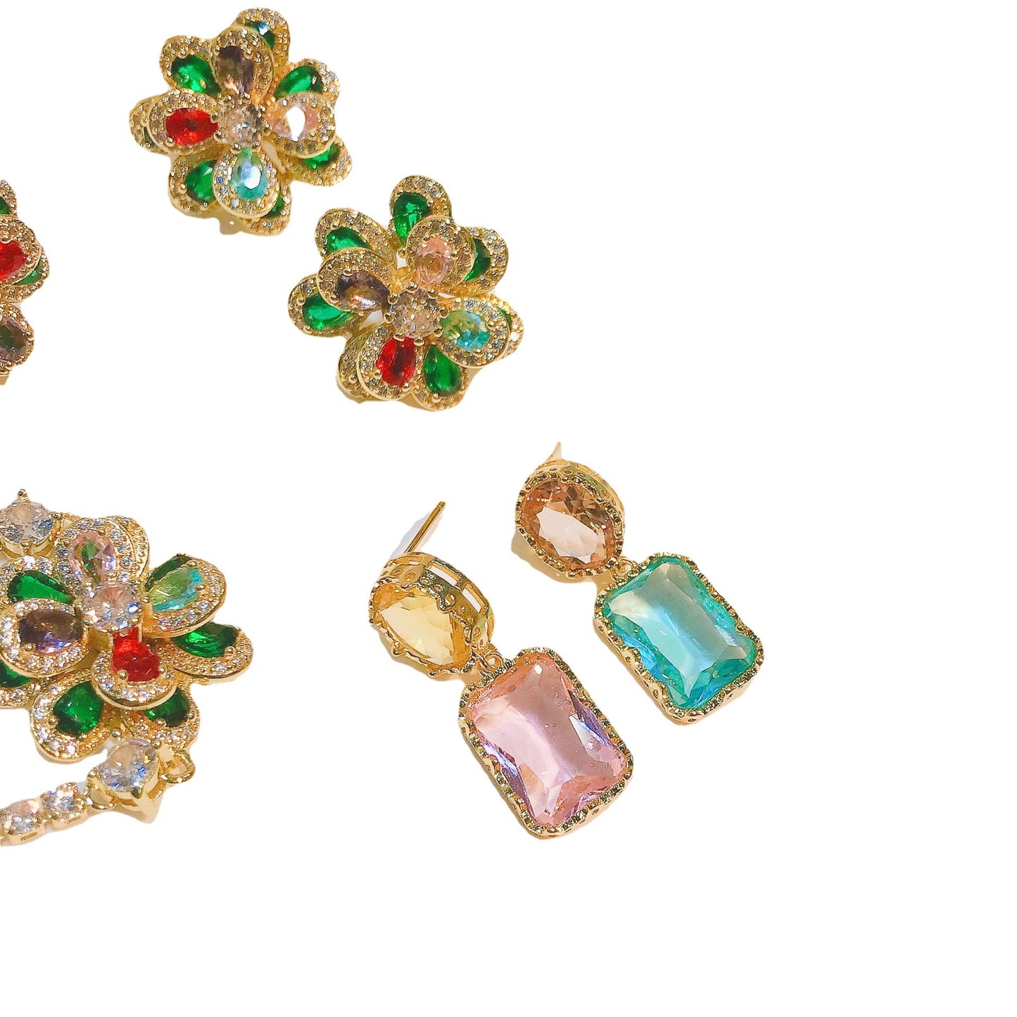 Retro Baroque Italian Designer Sier Needle Earrings