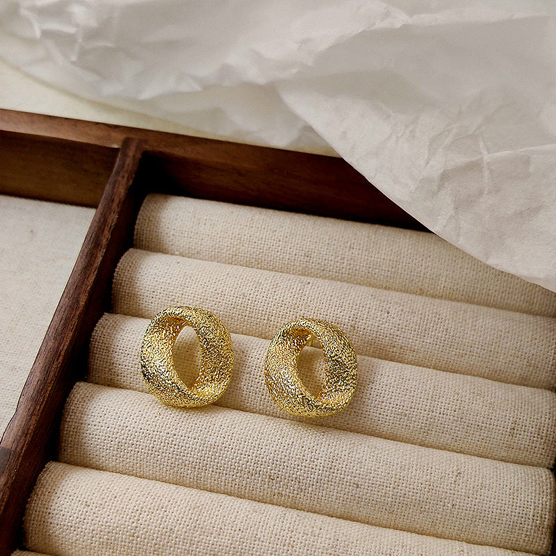 Women's Sparkling Frosted Geometric Ear Retro Style Earrings