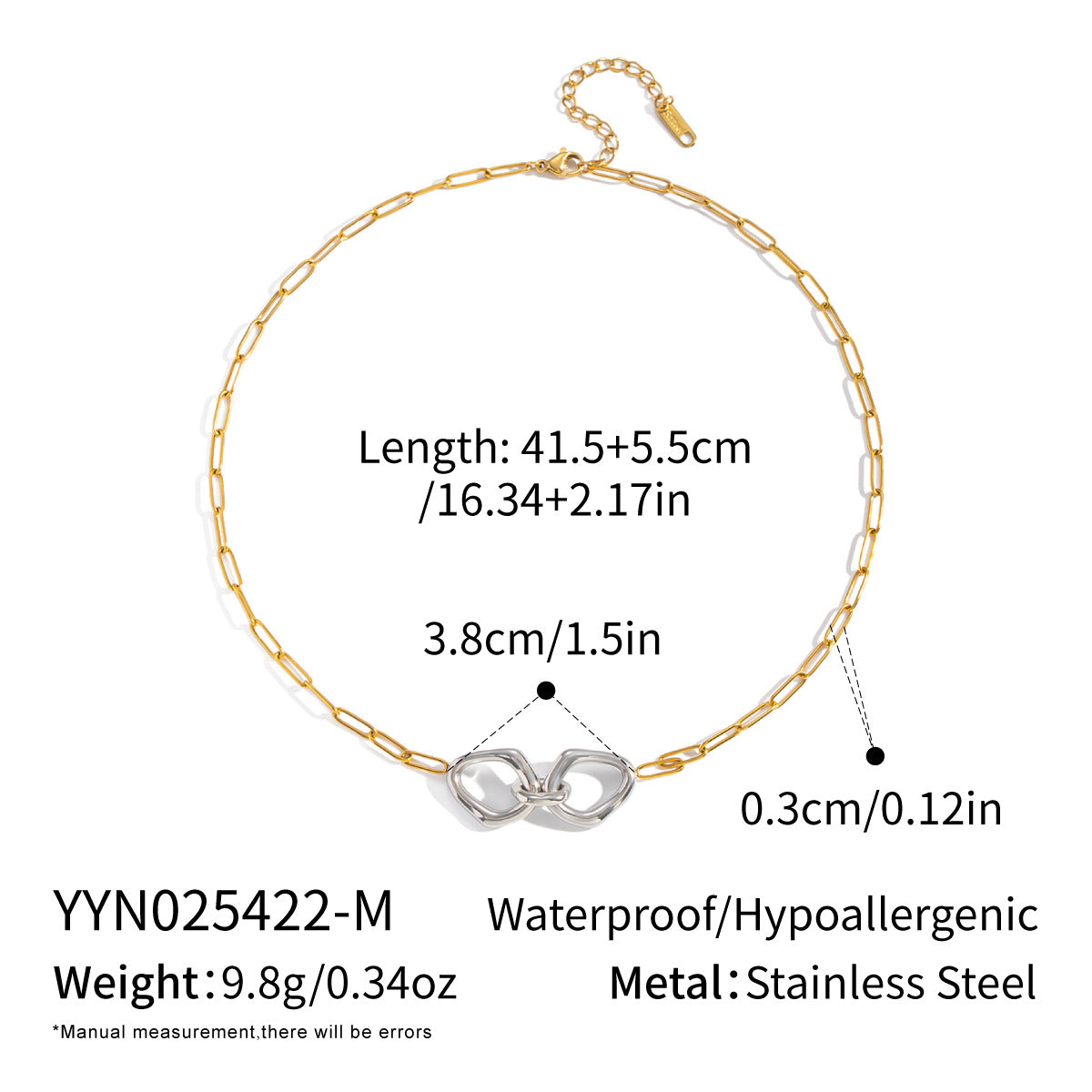 Double Buckle Suite Stainless Steel Vacuum Necklace