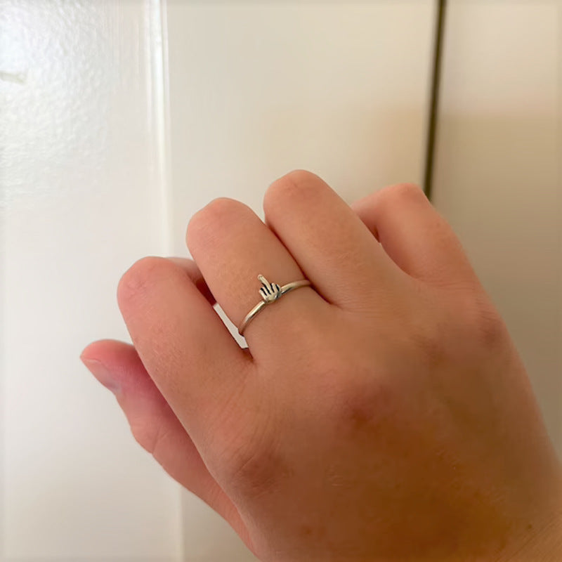 Cool Personality Fun Middle Finger Alloy Rings