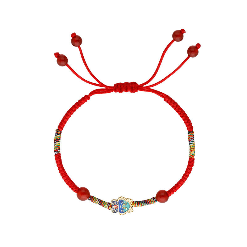 Original Life geflochtene rote Seil-Sterlingsilber-Design-Nationalarmbänder