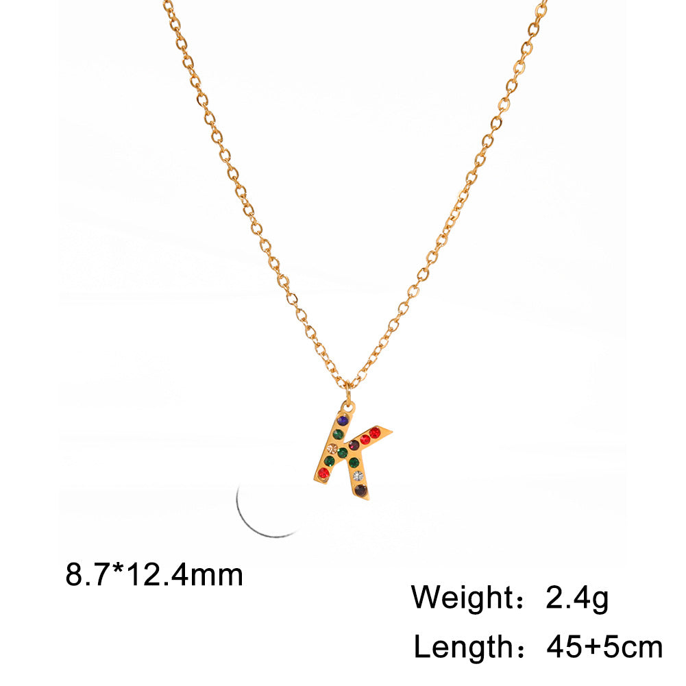 Titanium Steel Light Luxury And Simplicity Colorful Necklaces