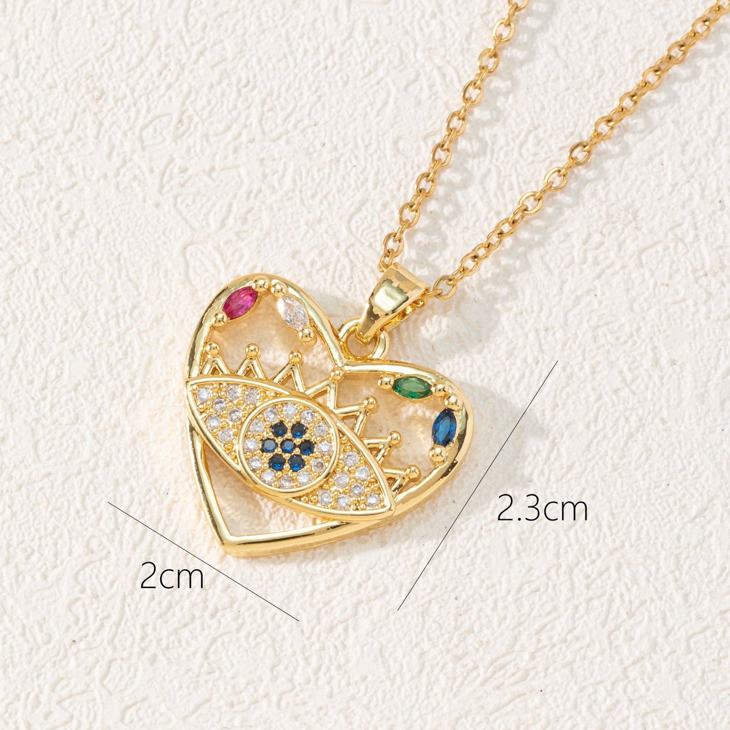 Style Fashion Dripping Zircon Eye Pendant Necklaces