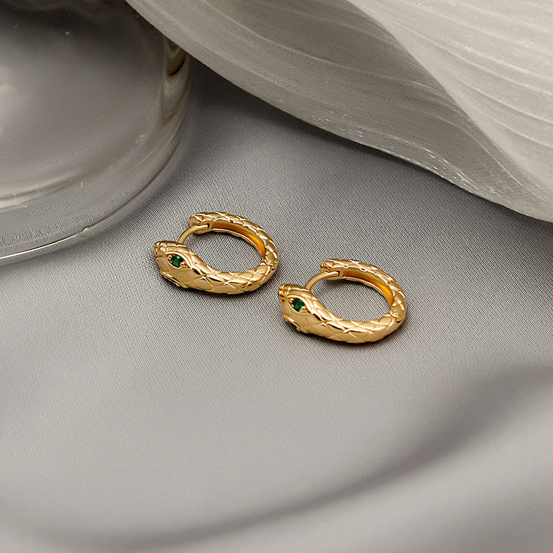 Light Luxury Snake-shaped Ear Clip Metallic Earrings