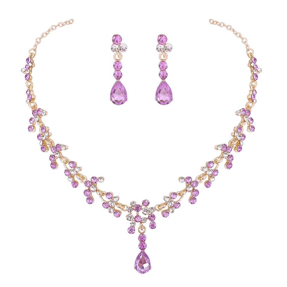 Costume de mariée attrayant, colliers en cristal de diamant à la mode