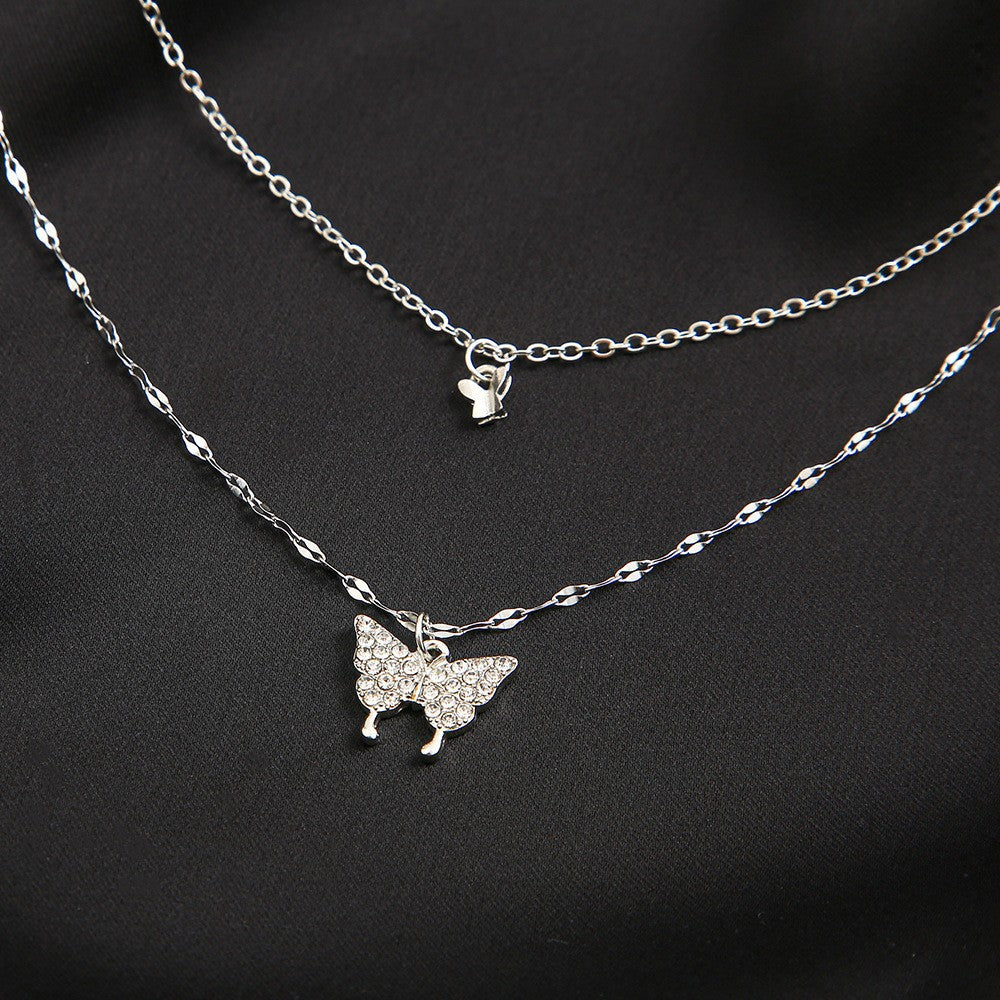 Women's Butterfly Pendant Design Style Clavicle Chain Necklaces